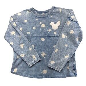 Disney World Spirit Jersey Youth XL Blue Acid Wash Bleach Splatter Unisex Kids